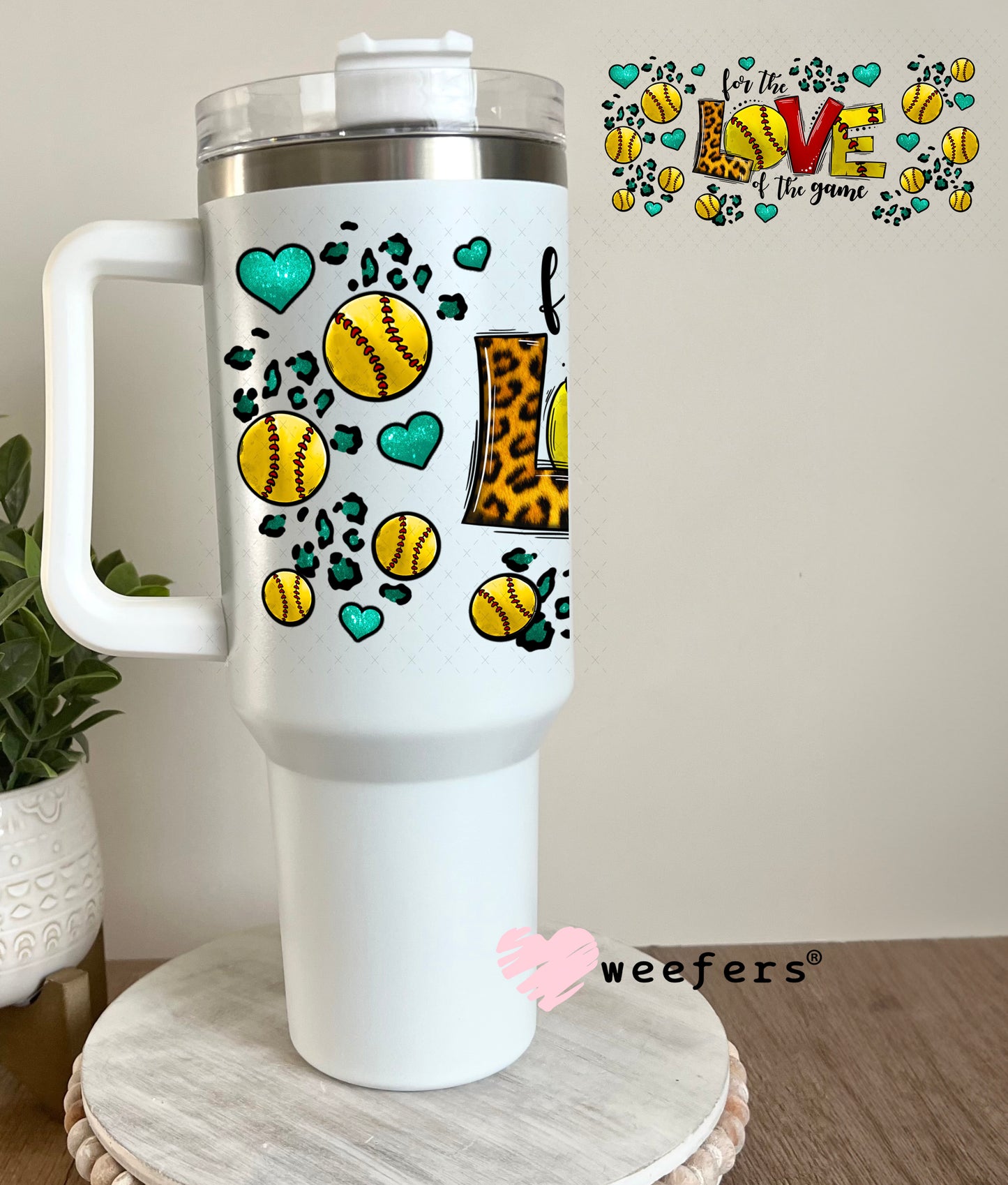 UV DTF Cup Wrap – For the Love of the Game Softball 40oz Tumbler Cup Wrap Weefers