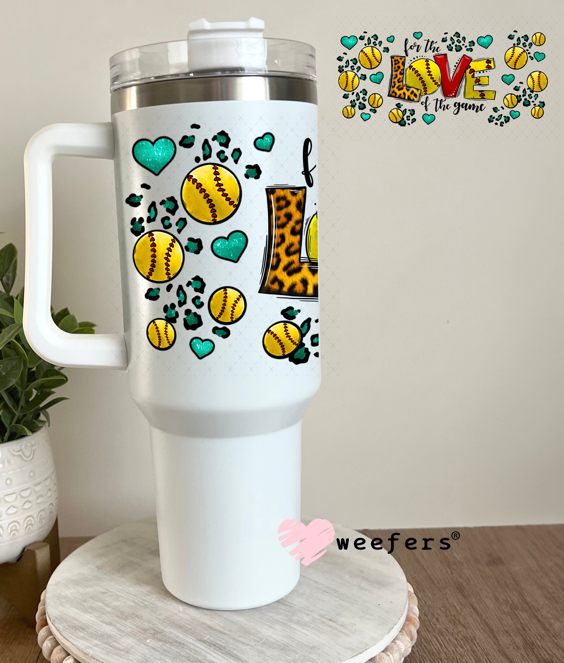 UV DTF Cup Wrap – For the Love of the Game Softball 40oz Tumbler Cup Wrap Weefers