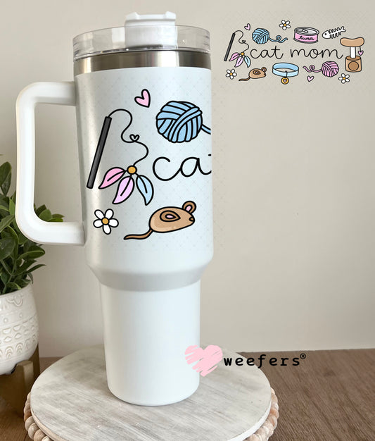 UV DTF Cup Wrap – Cat Mom Toys 40oz Tumbler Cup Wrap Weefers