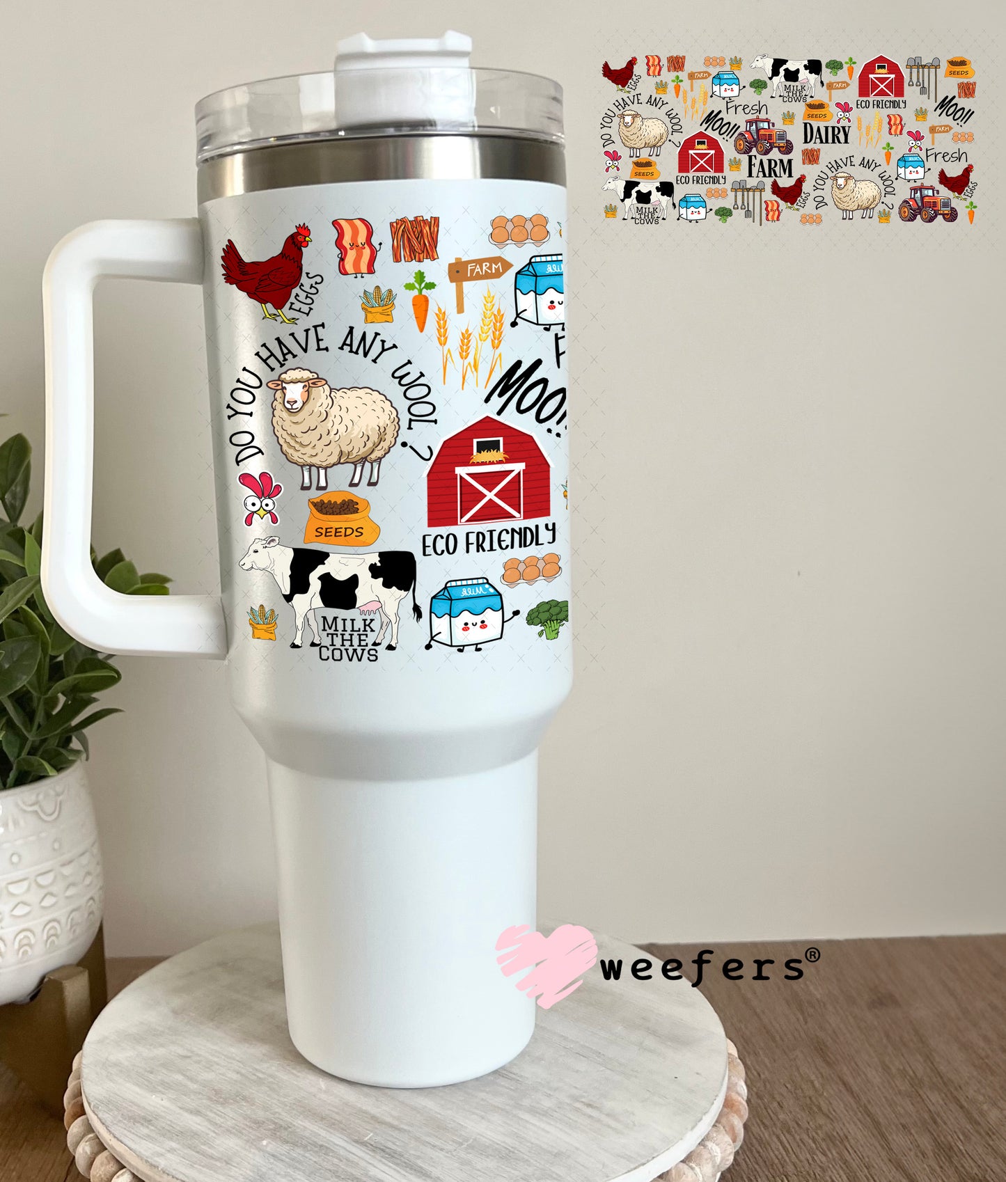 UV DTF Cup Wrap – On the Farm 40oz Tumbler Cup Wrap Weefers