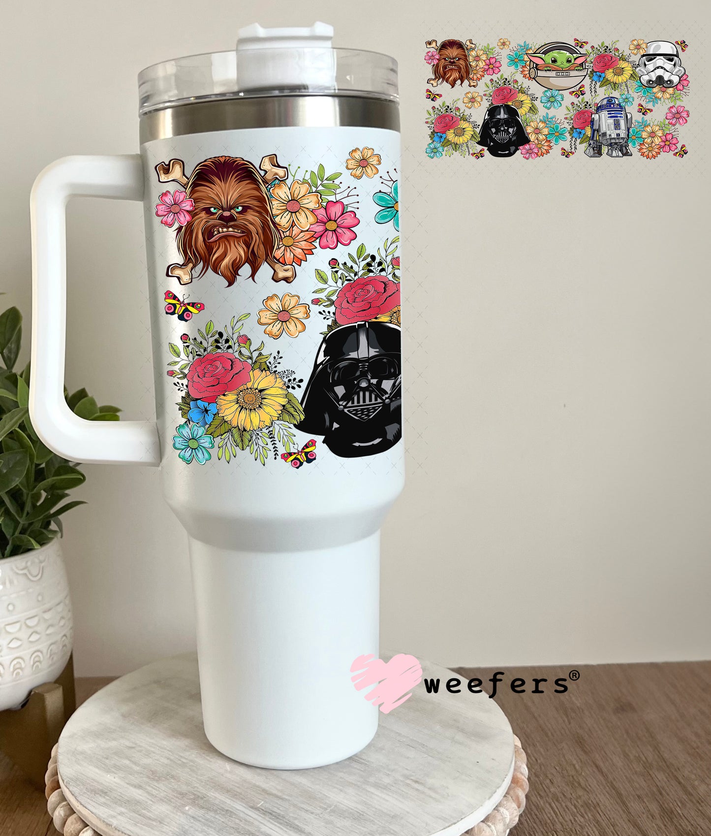 UV DTF Cup Wrap – Star Wars Friends 40oz Tumbler Cup Wrap Weefers