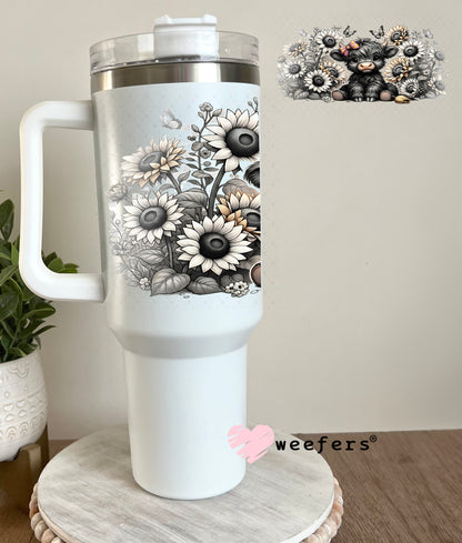 UV DTF Cup Wrap – Baby Cow Black and Cream 40oz Tumbler Cup Wrap Weefers