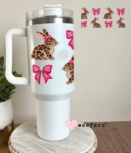UV DTF Cup Wrap – Leopard Bunnies - Weefers Exclusive 40oz Tumbler Wrap Weefers