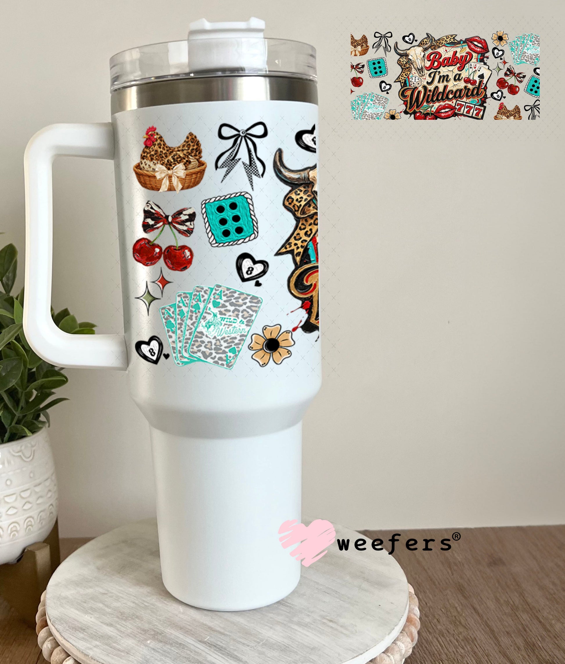 UV DTF Cup Wrap – Baby I'm a Wildcard - Weefers Exclusive 40oz Tumbler Wrap Weefers