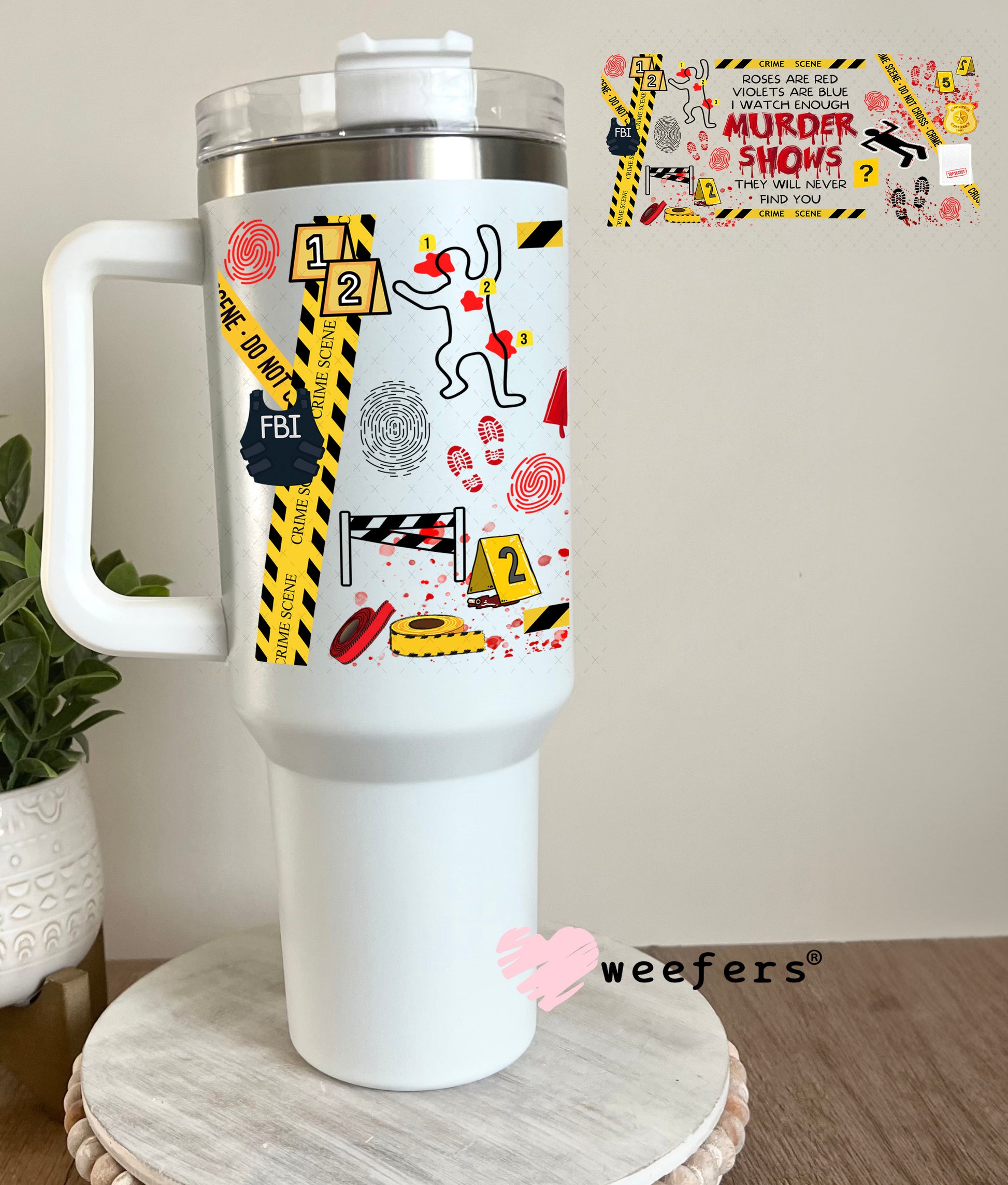 UV DTF Cup Wrap – Murder Shows 40oz Tumbler Cup Wrap Weefers