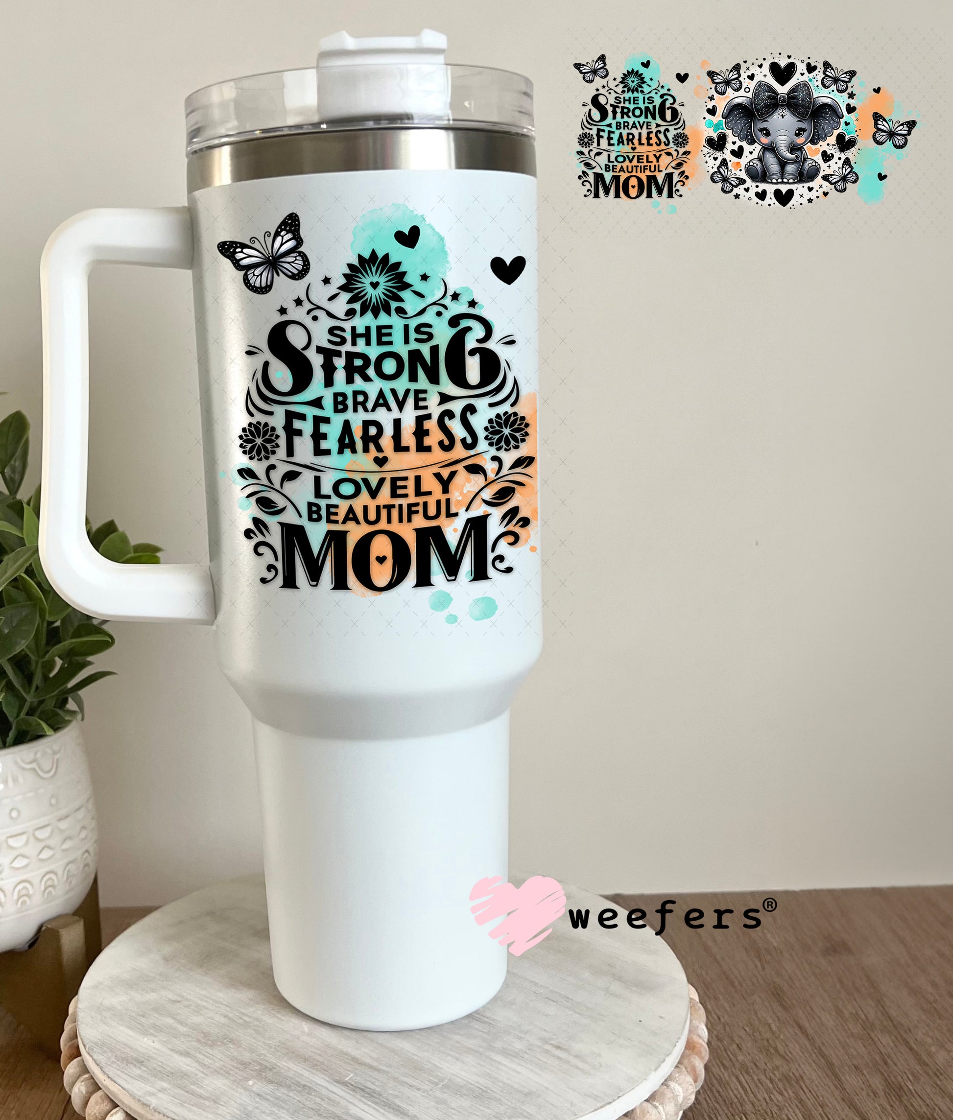 UV DTF Cup Wrap – She is Strong 40oz Tumbler Cup Wrap Weefers