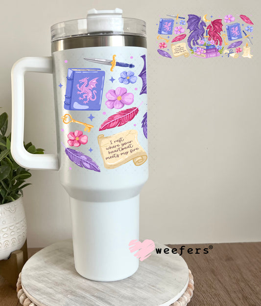UV DTF Cup Wrap – Fantasy Romance Book Lover 40oz Tumbler Cup Wrap Weefers