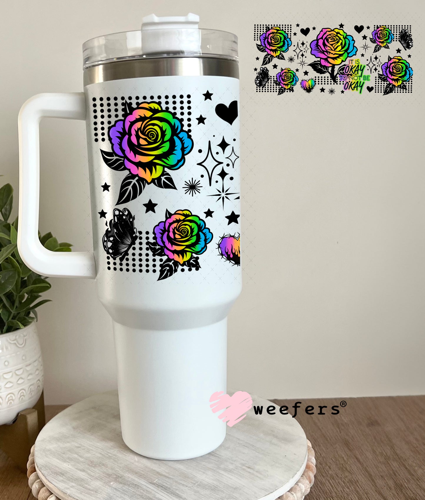 UV DTF Cup Wrap – It is Okay Not to be Okay 40oz Tumbler Cup Wrap Weefers