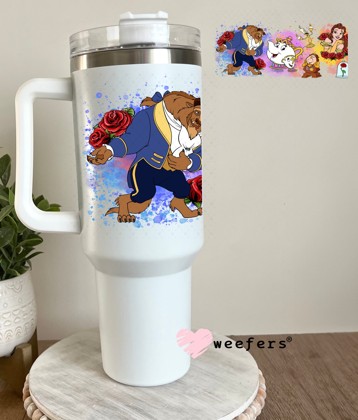 UV DTF Cup Wrap – Beast of a Beauty 40oz Tumbler Cup Wrap Weefers