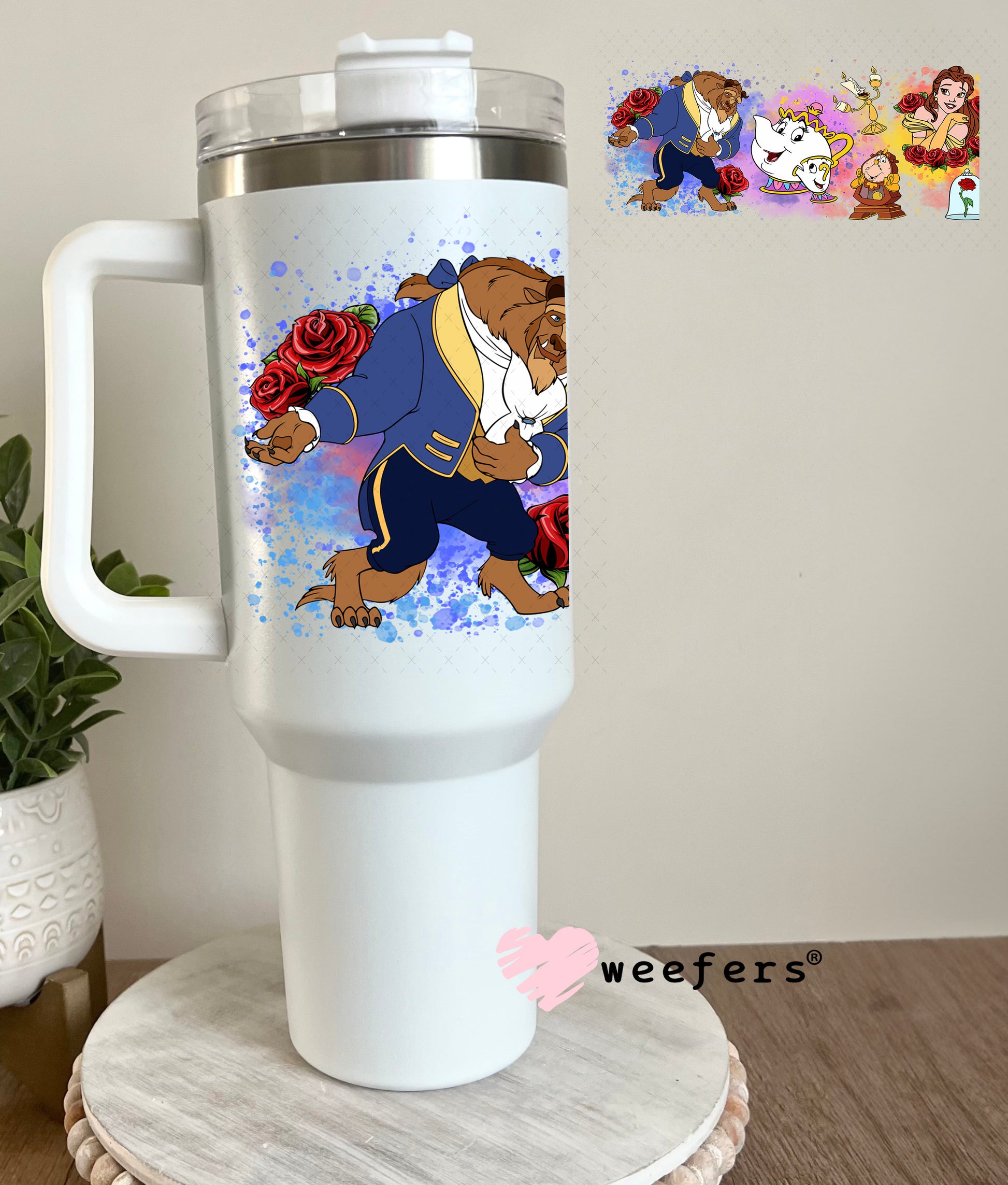 UV DTF Cup Wrap – Beast of a Beauty 40oz Tumbler Cup Wrap Weefers