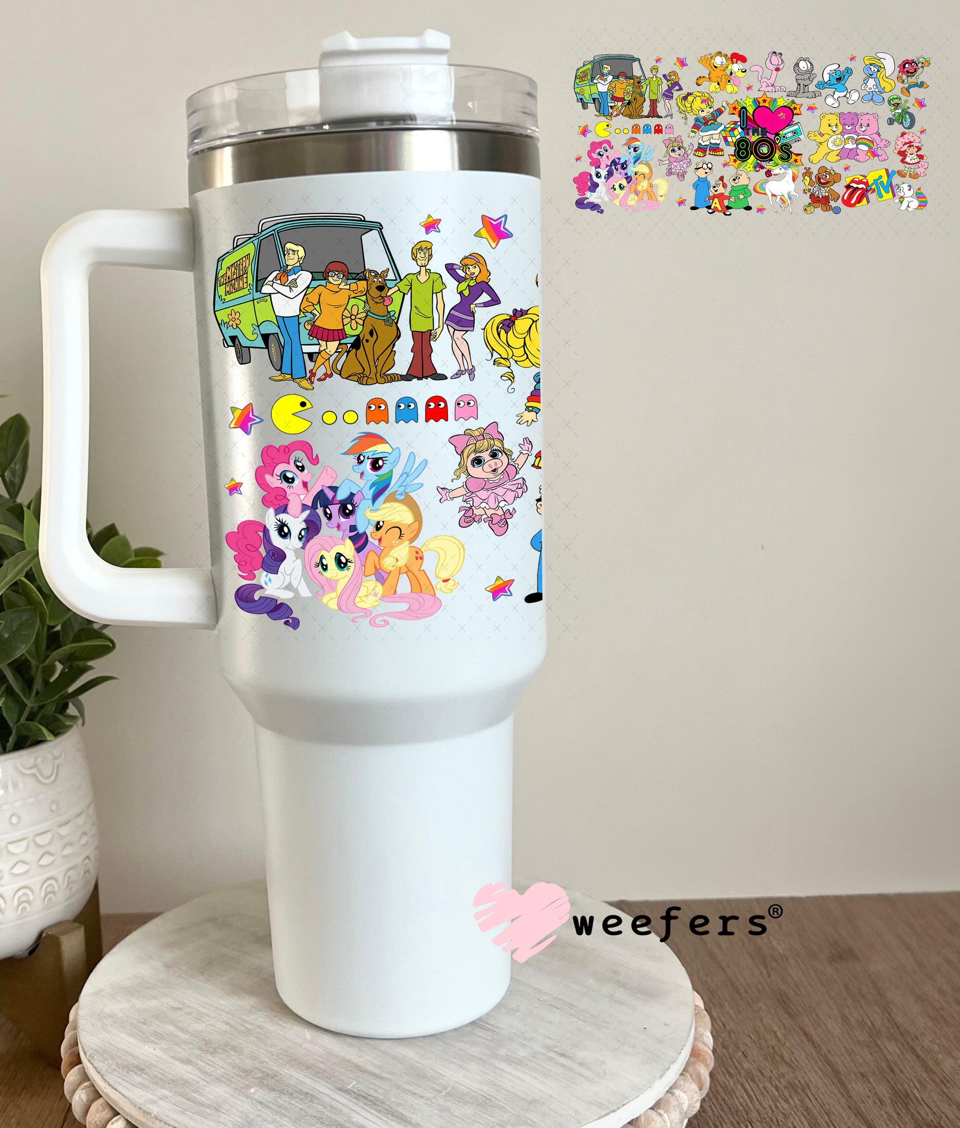 UV DTF Cup Wrap – I love the 80's 40oz Tumbler Cup Wrap Weefers