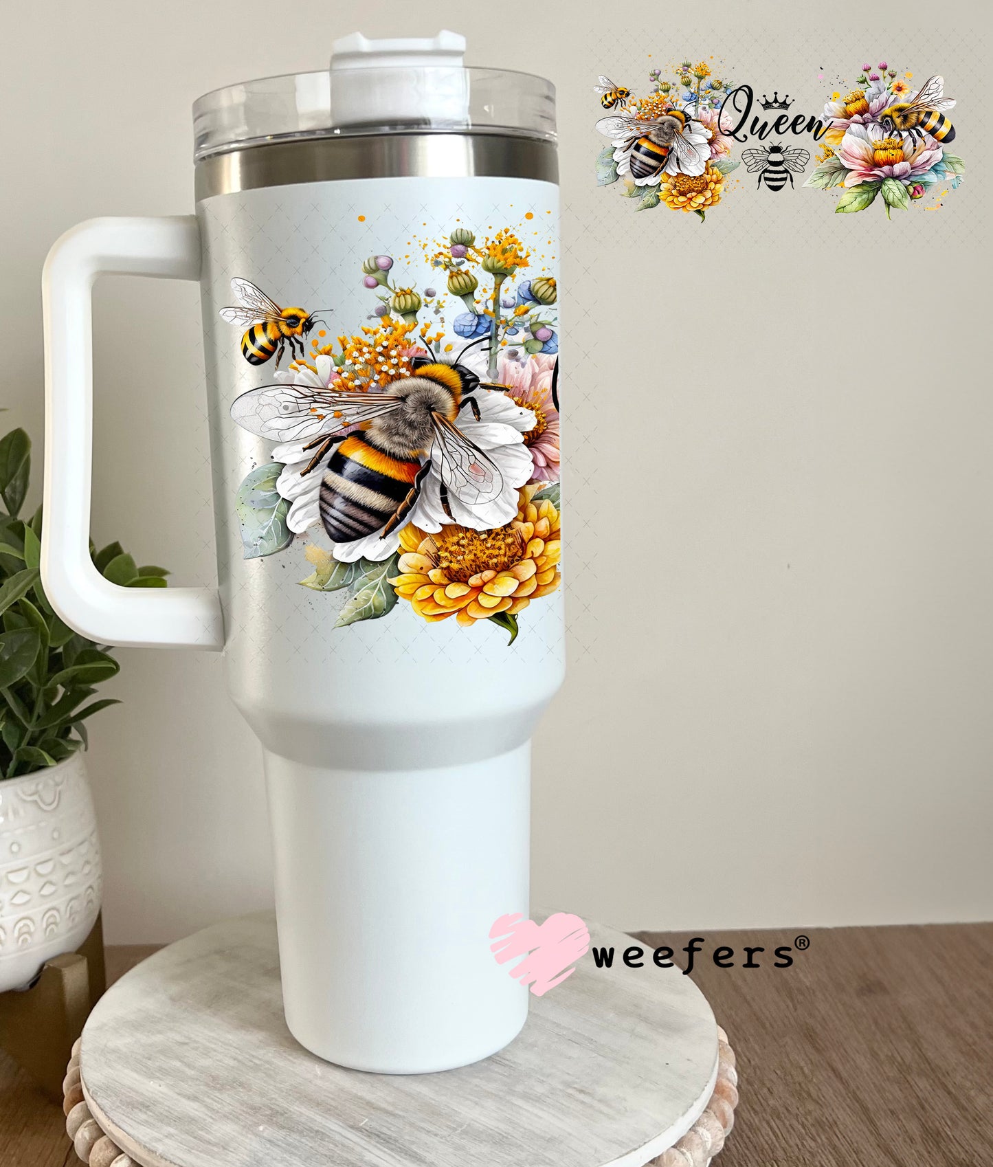 UV DTF Cup Wrap – Queen Bee 40oz Tumbler Cup Wrap Weefers