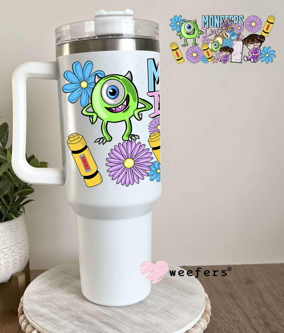 UV DTF Cup Wrap – Monsters Inc 40oz Tumbler Cup Wrap Weefers