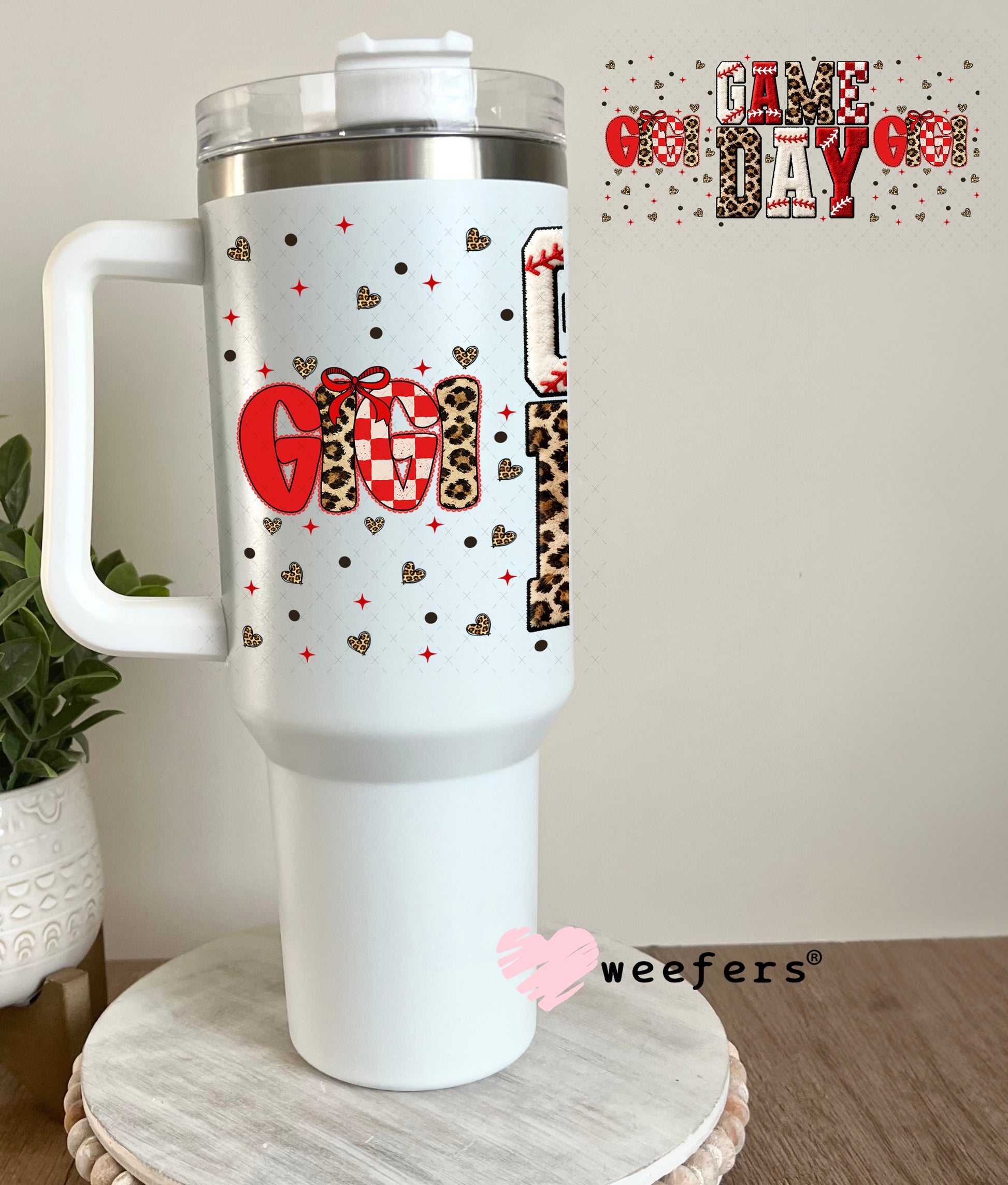 UV DTF Cup Wrap – Game Day Gigi Baseball - Weefers Exclusive 40oz Tumbler Cup Wrap Weefers