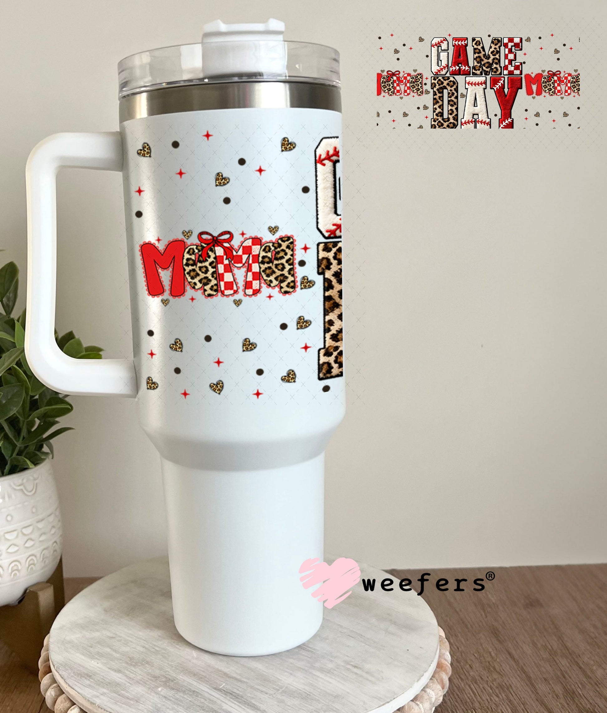 UV DTF Cup Wrap – Game Day Mama Baseball - Weefers Exclusive 40oz Tumbler Wrap Weefers