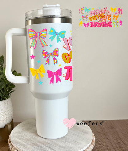 UV DTF Cup Wrap – Iced Coffee and Thrifting - Weefers Exclusive 40oz Tumbler Wrap Weefers