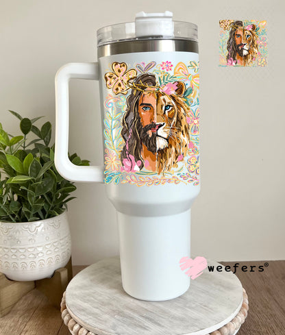 UV DTF Decal - Jesus Lion 40oz Tumbler Decal Weefers