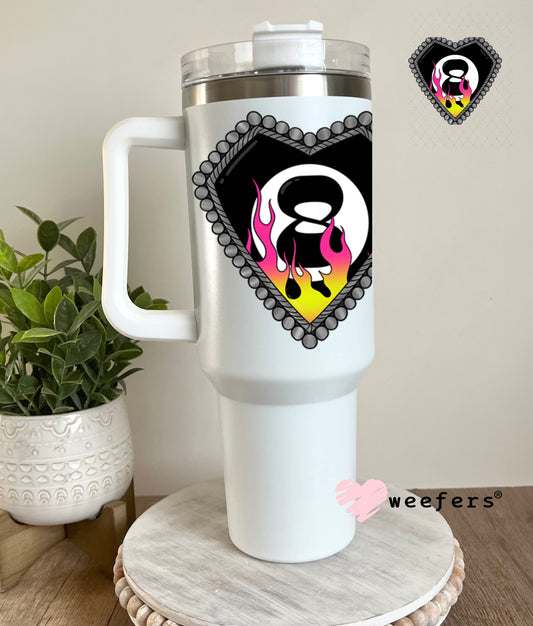 UV DTF Decal - Western Heart Eightball 40oz Tumbler Decal Weefers