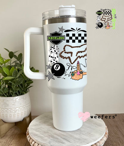 UV DTF Decal - Reckless Unhinged 40oz Tumbler Decal Weefers