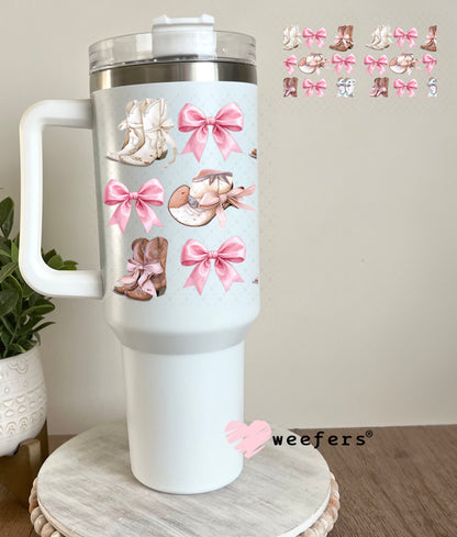 UV DTF Cup Wrap – Boots and Bows 40oz Tumbler Cup Wrap Weefers