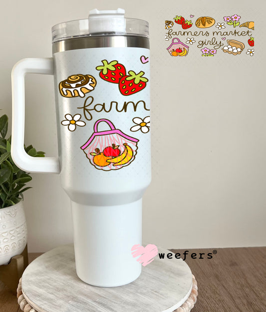 UV DTF Cup Wrap – Farmers Market Girly 40oz Tumbler Cup Wrap Weefers