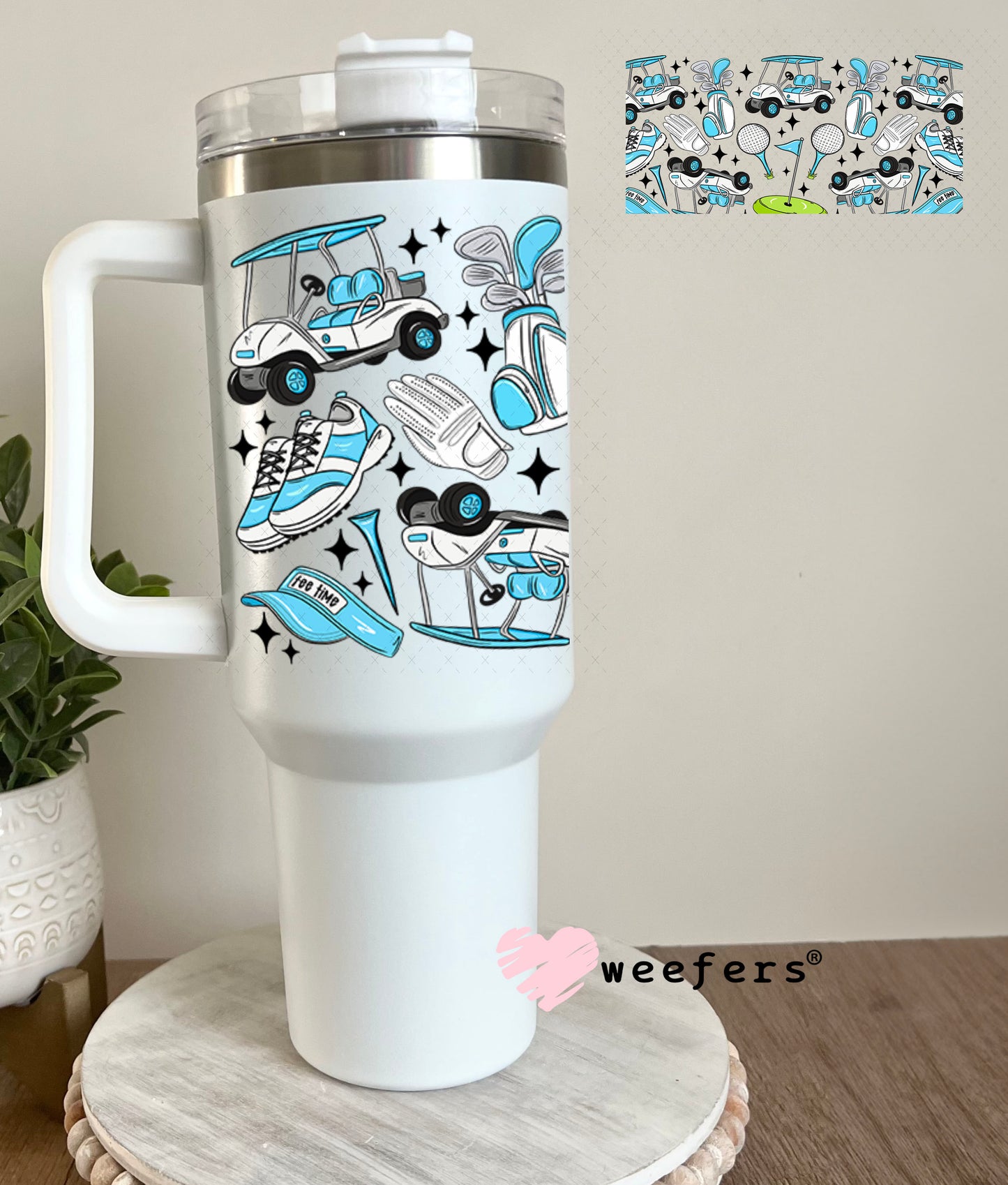 UV DTF Cup Wrap – Blue Golf Favorite Things 40oz Tumbler Cup Wrap Weefers