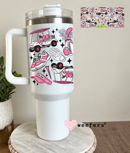 UV DTF Cup Wrap – Pink Golf Favorite Things 40oz Tumbler Cup Wrap Weefers