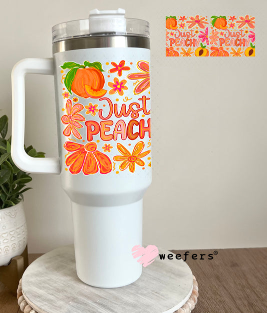 UV DTF Cup Wrap – Just Peachy 40oz Tumbler Cup Wrap Weefers