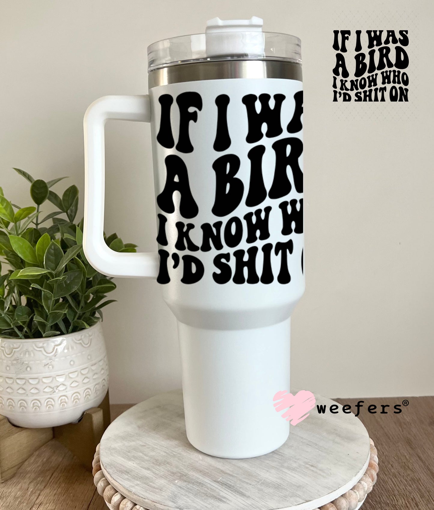 UV DTF Decal - If I was a Bird I Know Who I'd Sh$t On 40oz Tumbler Decal Weefers
