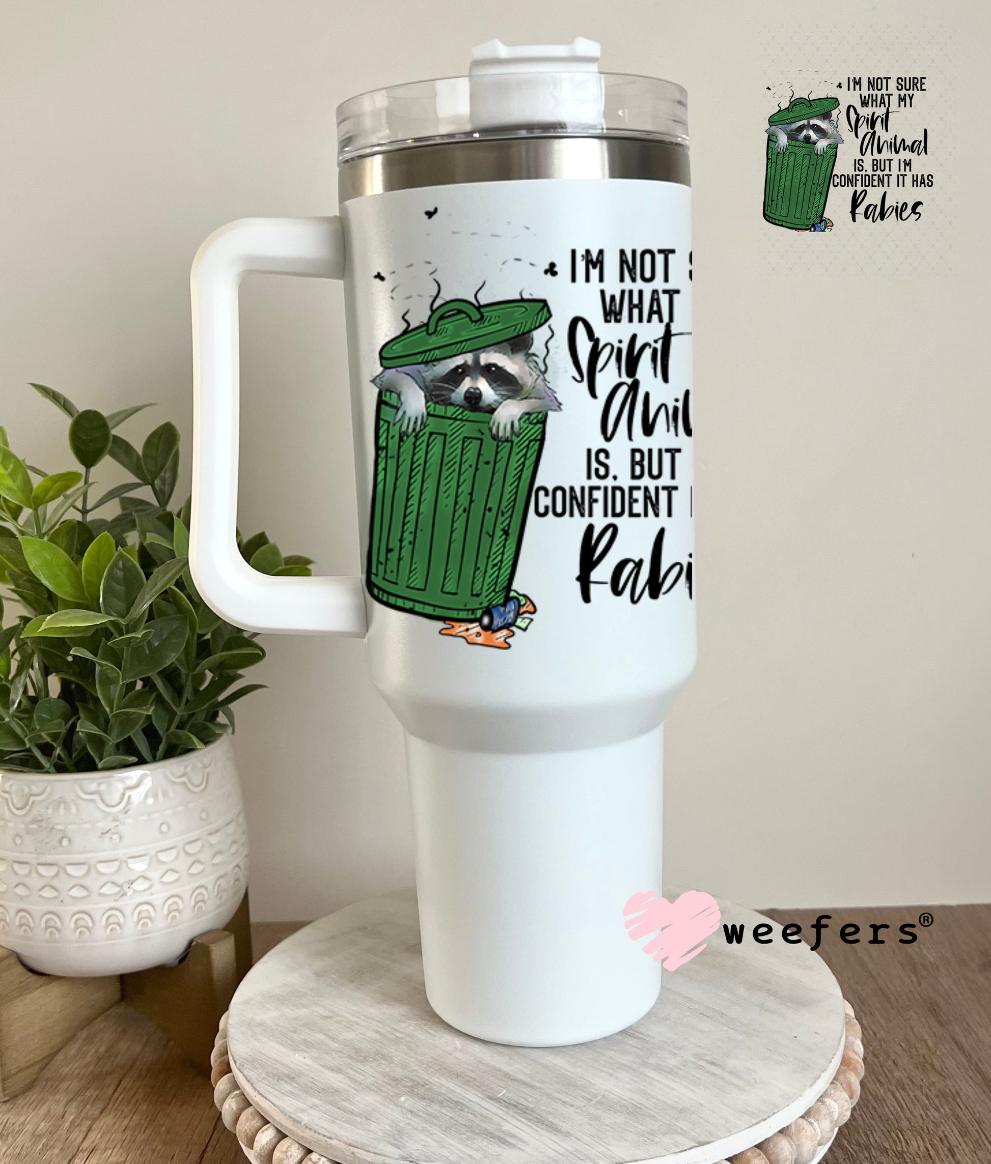 UV DTF Decal - I'm Not Sure What My Spirit Animal is 40oz Tumbler Decal Weefers