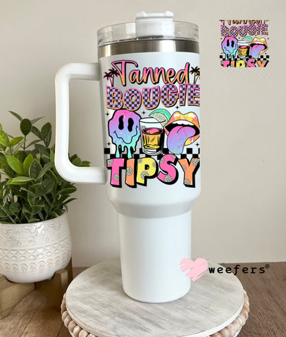 UV DTF Decal - Tanned Bougie Tipsy 40oz Tumbler Decal Weefers