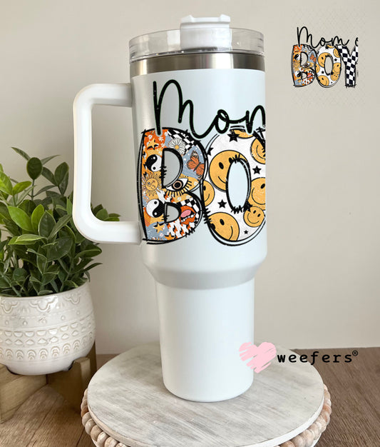 UV DTF Decal - Mom of Boys Checkered 40oz Tumbler Decal Weefers