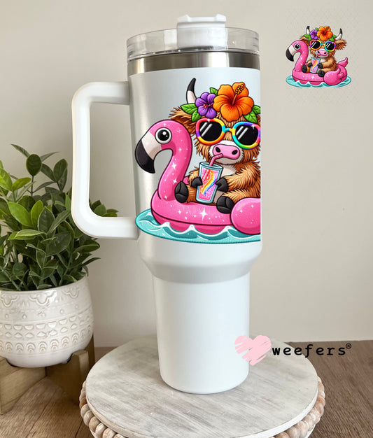 UV DTF Decal - Floating Highlander Cow 40oz Tumbler Decal Weefers
