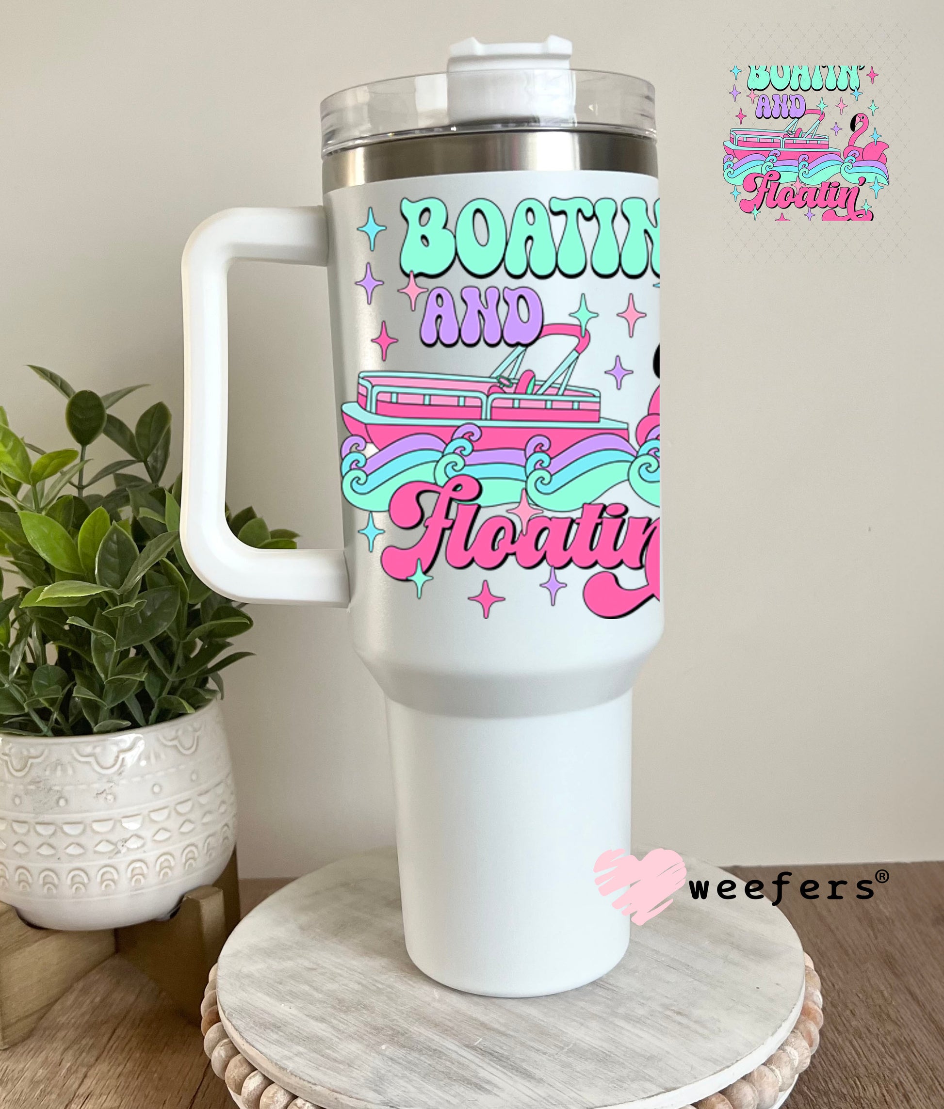 UV DTF Decal - Boatin' and Floatin' 40oz Tumbler Decal Weefers