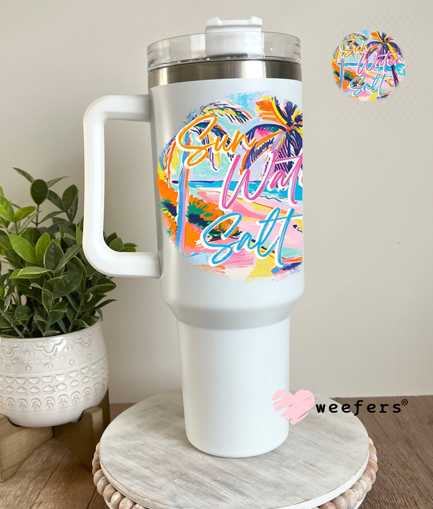 UV DTF Decal - Sun Water Salt 40oz Tumbler Decal Weefers