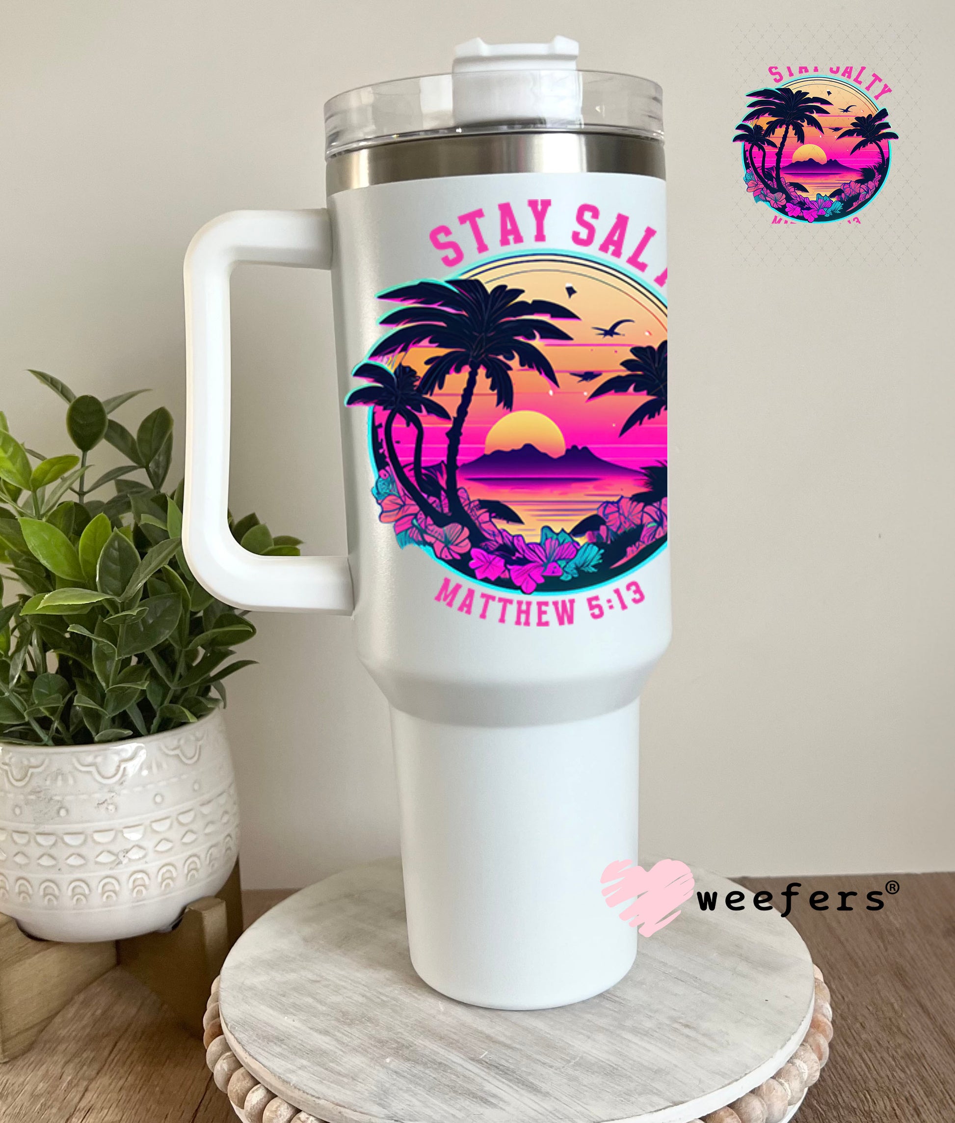 UV DTF Decal - Stay Salty Matthew 5:13 40oz Tumbler Decal Weefers