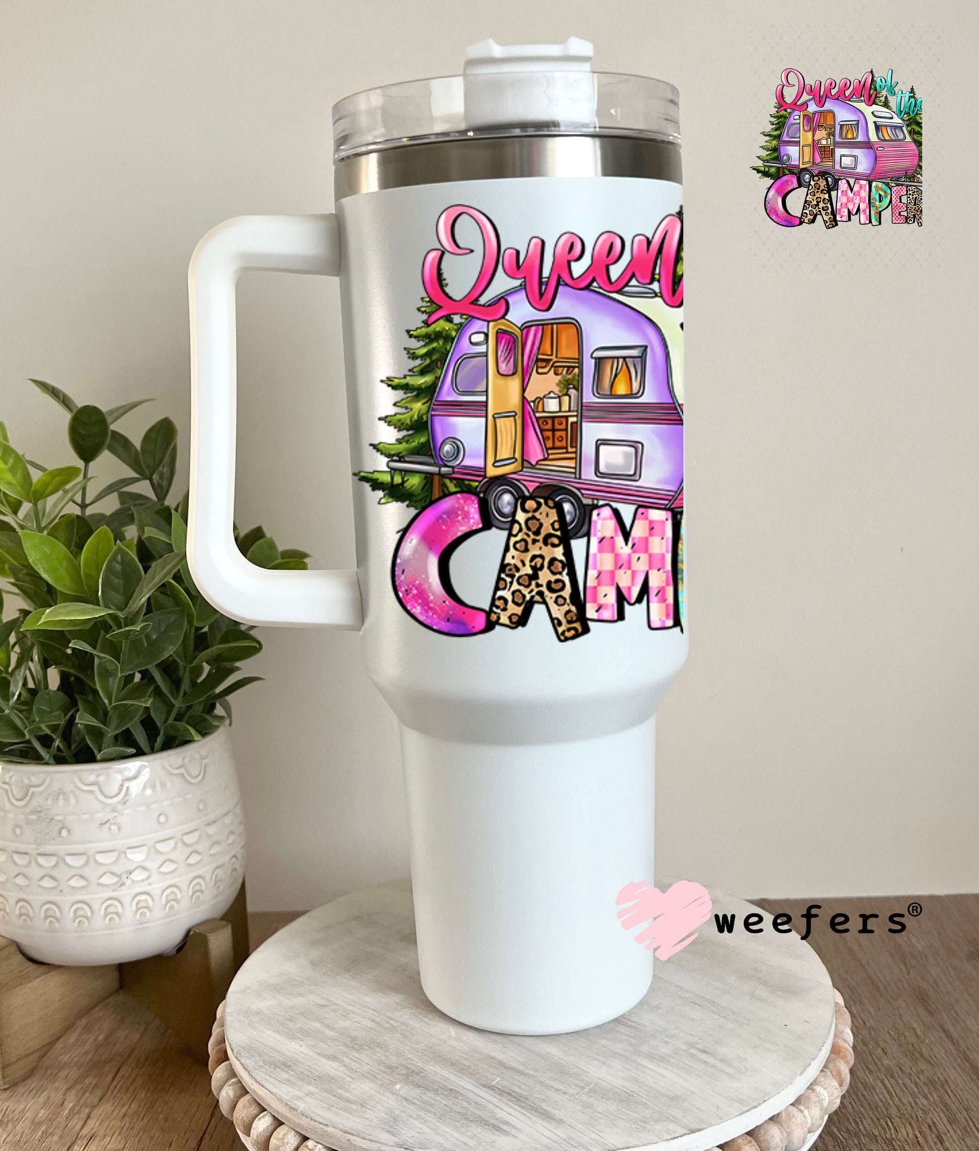 UV DTF Decal - Queen of the Camper 40oz Tumbler Decal Weefers