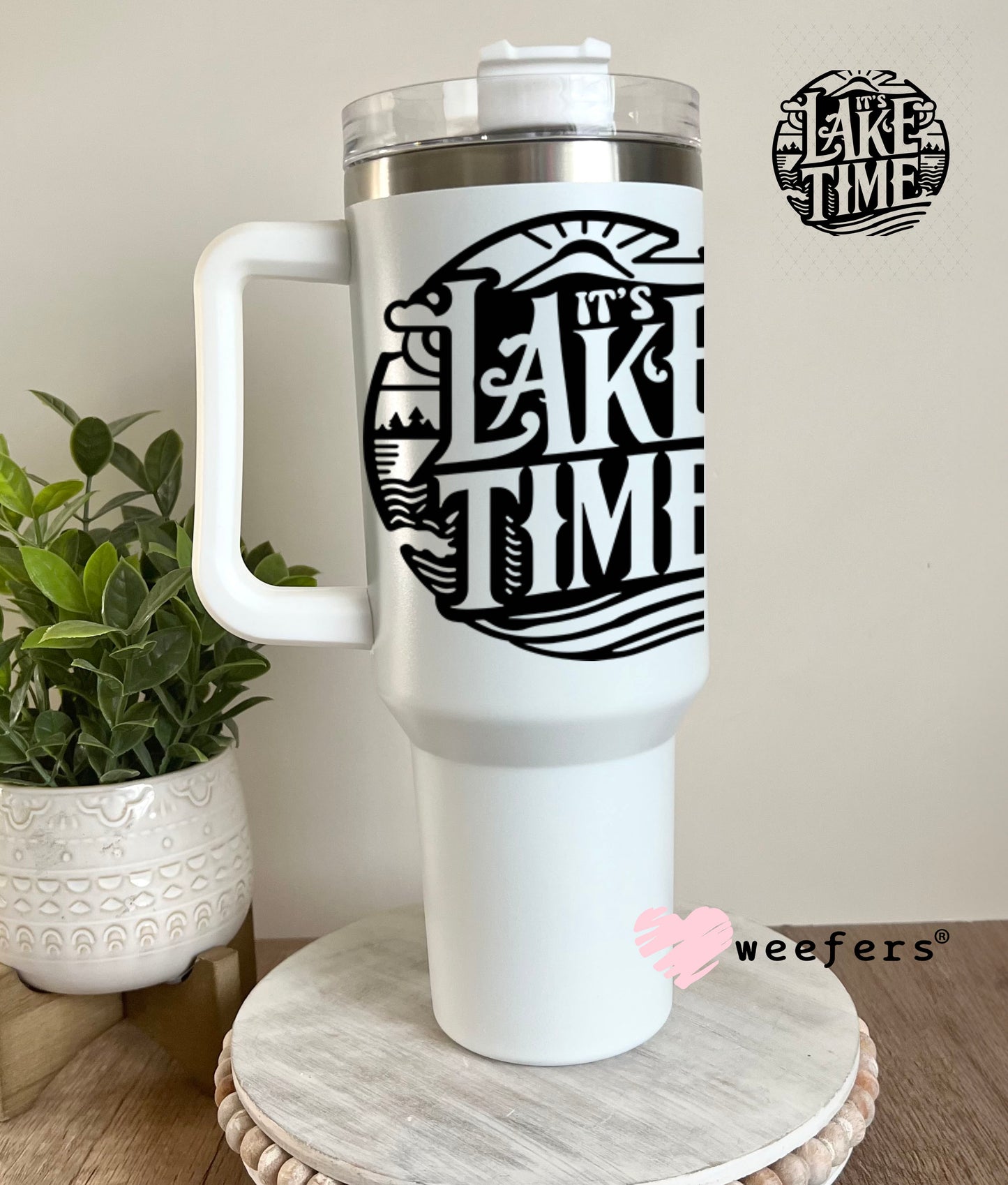 UV DTF Decal - Lake Time Black 40oz Tumbler Decal Weefers
