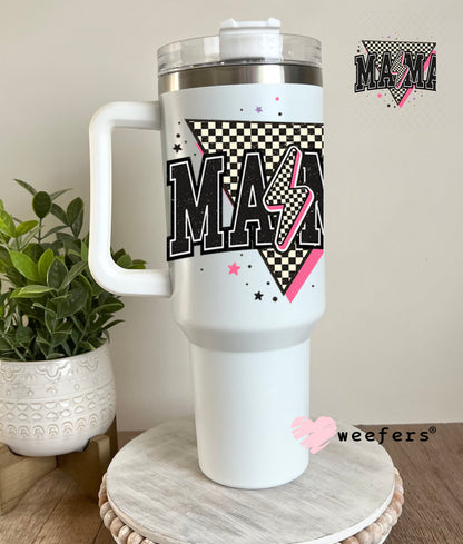 UV DTF Decal - Mama Black Lightening Bolt 40oz Tumbler Decal Weefers