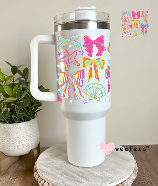 UV DTF Decal - Seashell Bows 40oz Tumbler Decal Weefers