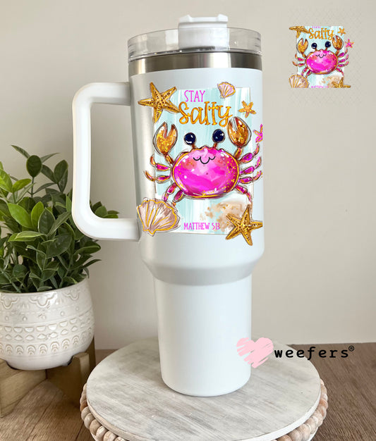 UV DTF Decal - Stay Salty Crab 40oz Tumbler Decal Weefers