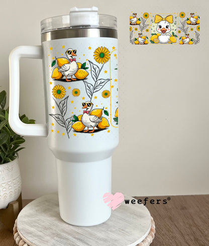 UV DTF Cup Wrap – Yellow Lemons Ducks and Bows 40oz Tumbler Cup Wrap Weefers