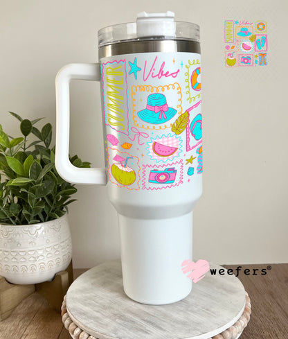 UV DTF Decal - Summer Vibes 40oz Tumbler Cup Wrap Weefers