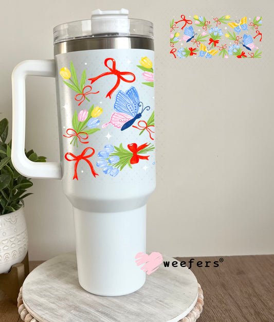 UV DTF Cup Wraps - Bows, Flowers and Butterflies 40oz Tumbler Cup Wrap Weefers
