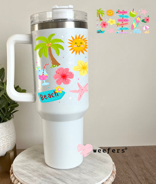 UV DTF Cup Wraps - Summer Beach Signs 40oz Tumbler Cup Wrap Weefers