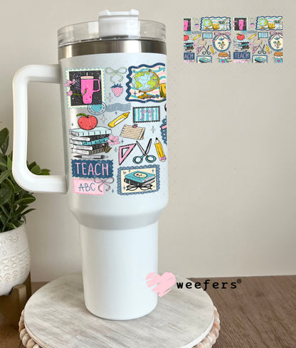 UV DTF Cup Wraps - Blue Teacher Favorite Things 40oz Tumbler Cup Wrap Weefers