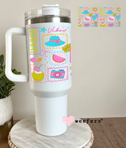 UV DTF Cup Wraps - Summer Vibes 40oz Tumbler Cup Wrap Weefers