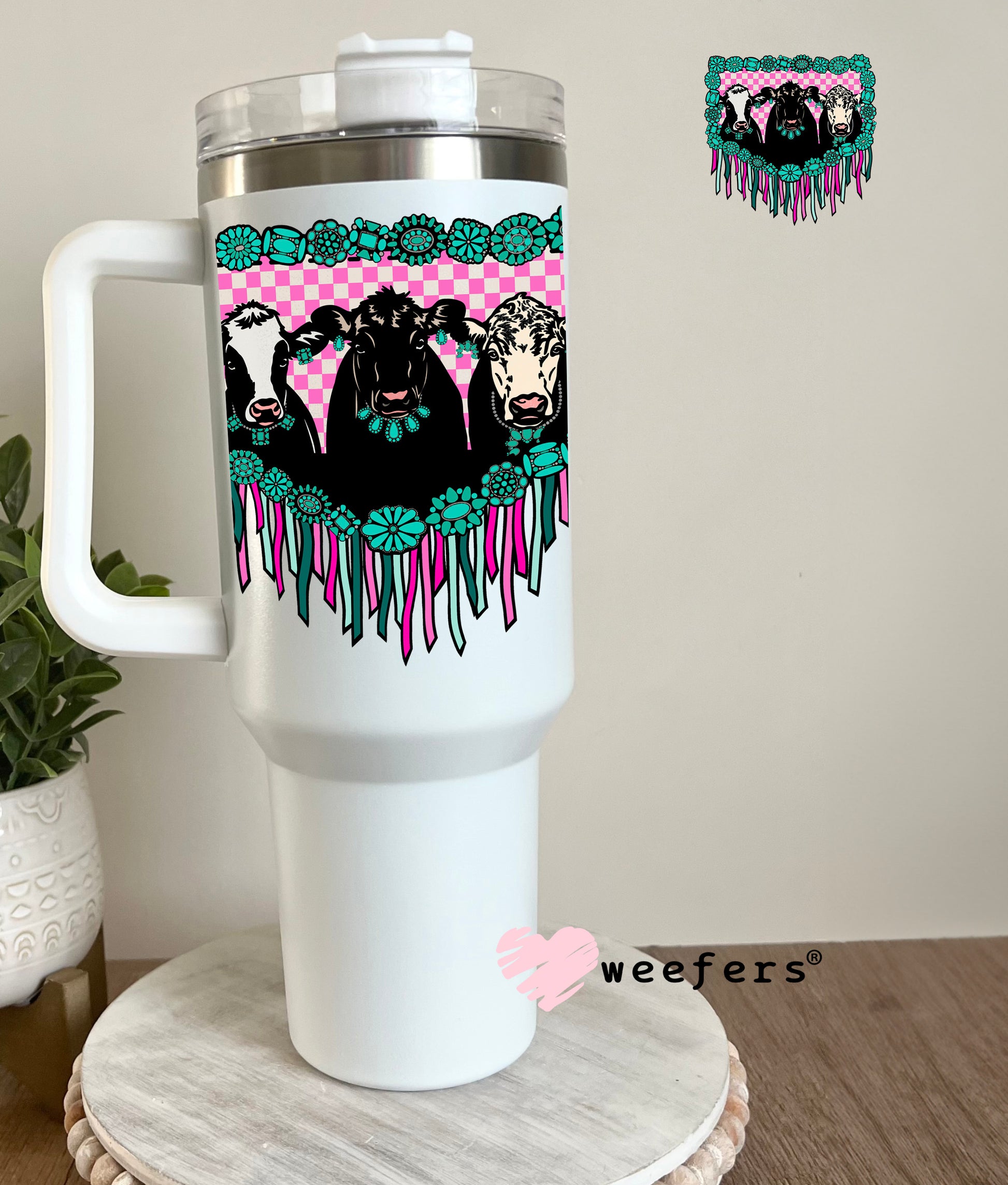 Fringe Cow Friends Western UV DTF Decal - Weefers