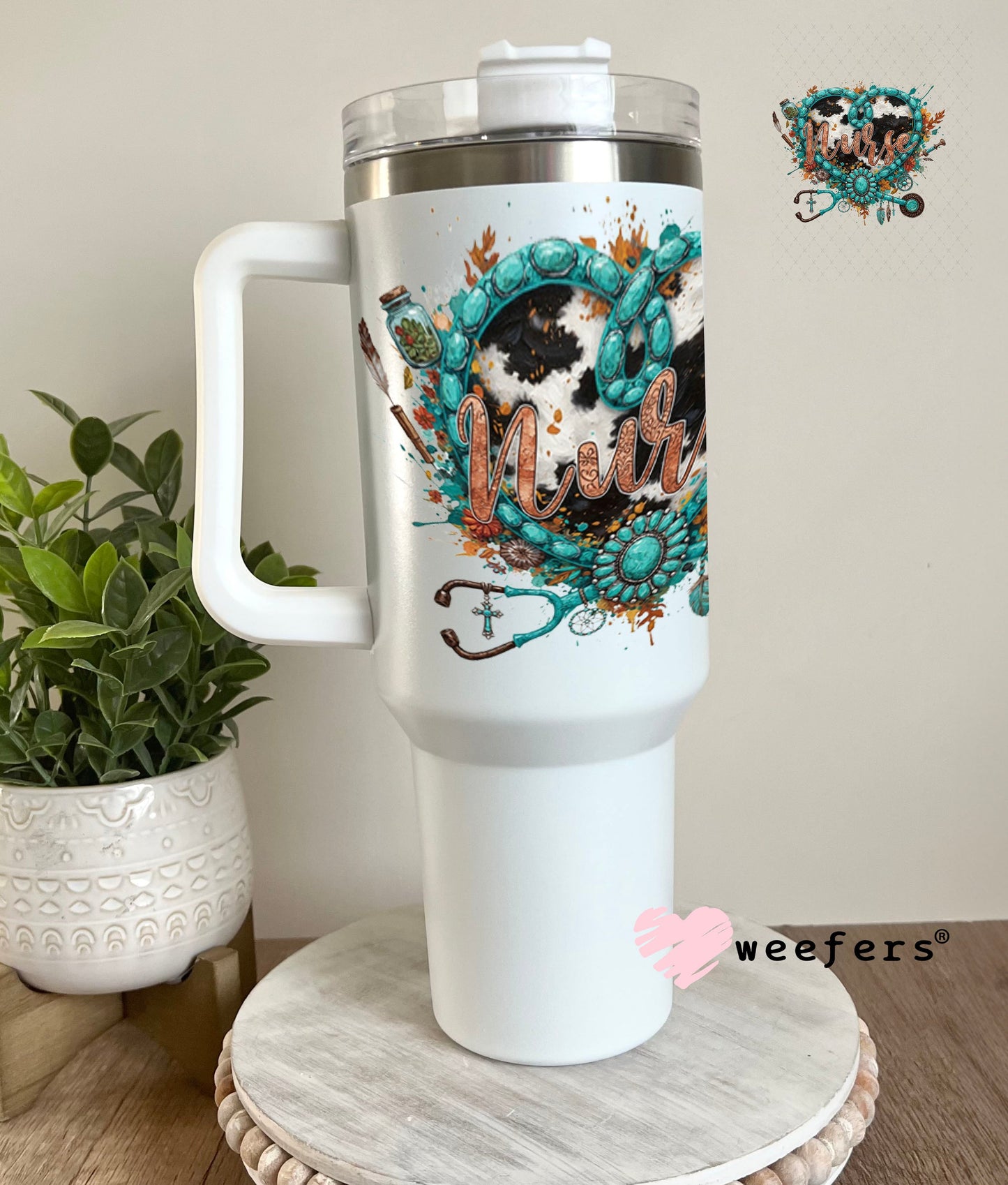 UV DTF Decal - Nurse Western 40oz Tumbler Cup Wrap Weefers