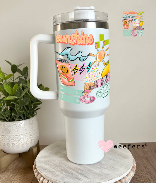UV DTF Decal - Sunshine Ice Cream 40oz Tumbler Cup Wrap Weefers